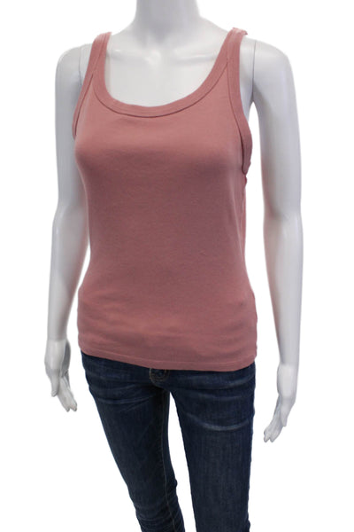 Michael Stars Womens Scoop Neck Cassic Thin Binded Tank Top Pink One Size