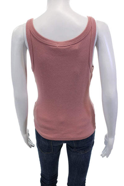 Michael Stars Womens Scoop Neck Cassic Thin Binded Tank Top Pink One Size