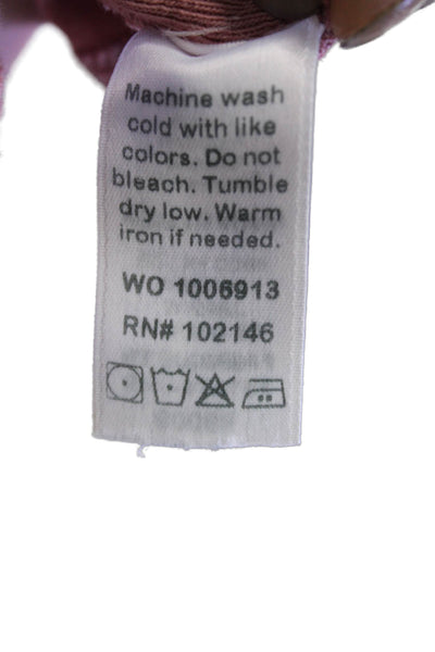 Michael Stars Womens Scoop Neck Cassic Thin Binded Tank Top Pink One Size