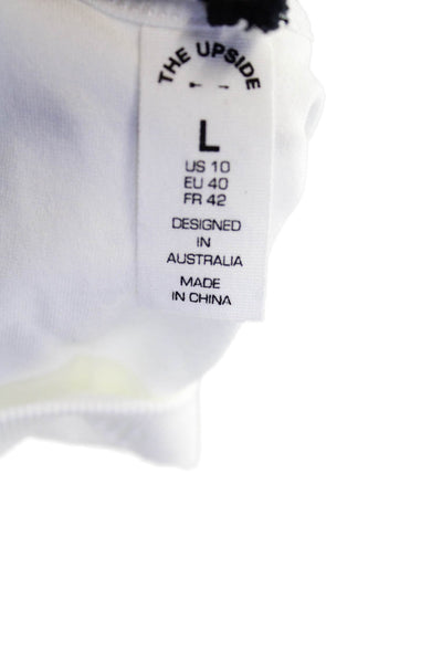 The Upside Womens Scoop Neck Rib Knit Balance Seamless Lenny Tank Top White 10