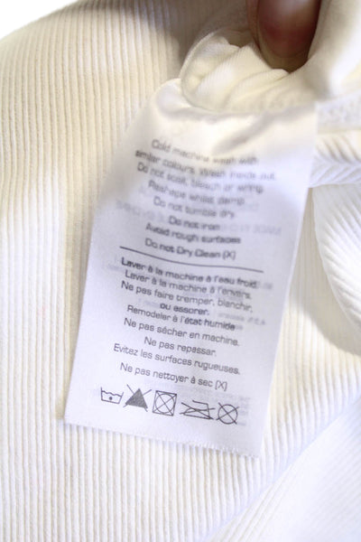 The Upside Womens Scoop Neck Rib Knit Balance Seamless Lenny Tank Top White 10