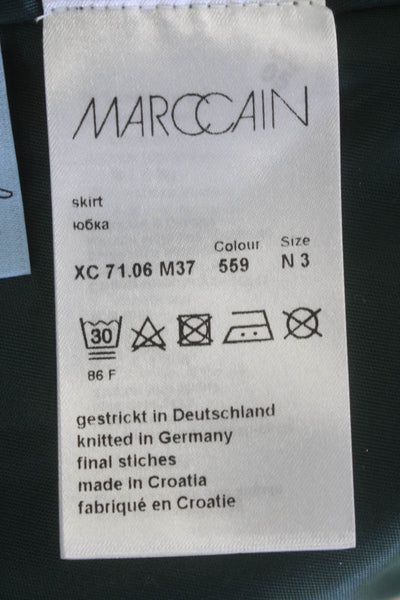 Marccain Womens Metallic Elastic Waist Maxi Skirt Green Size N3