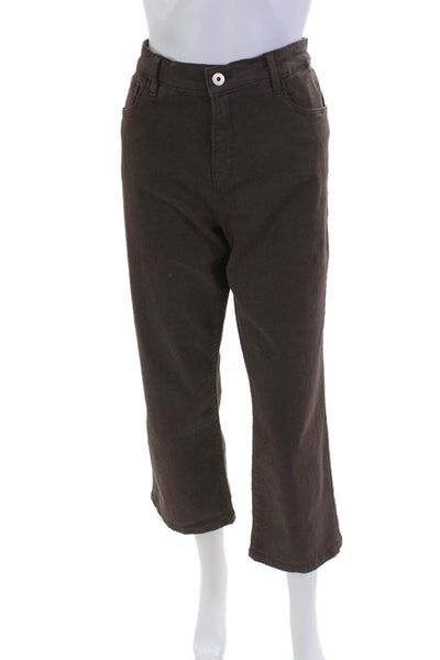 Elliott Lauren Womens High Rise Boot Cut Jeans Chocolate Brown Cotton Size 12