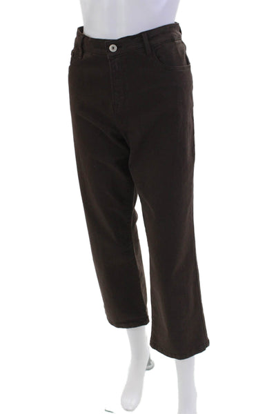 Elliott Lauren Womens High Rise Boot Cut Jeans Chocolate Brown Cotton Size 12