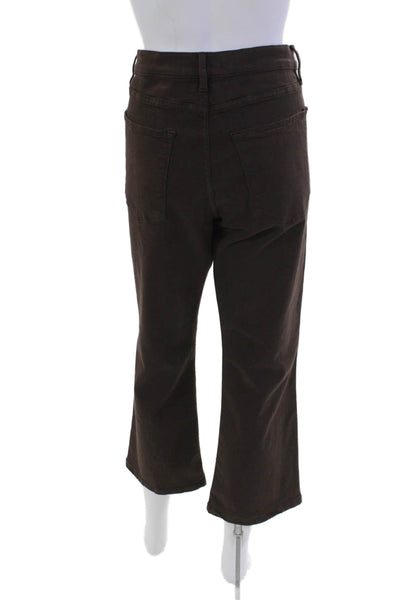Elliott Lauren Womens High Rise Boot Cut Jeans Chocolate Brown Cotton Size 12