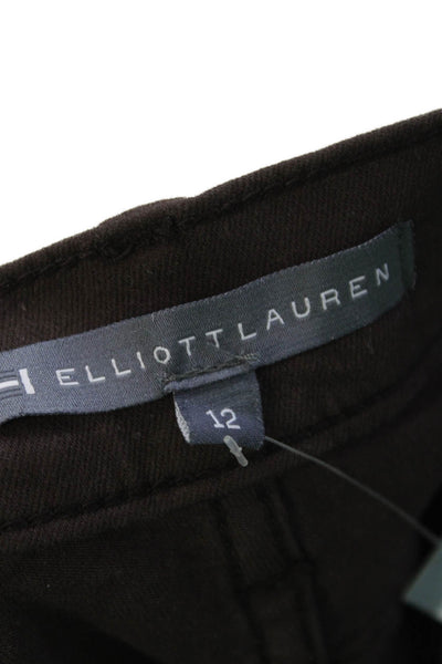 Elliott Lauren Womens High Rise Boot Cut Jeans Chocolate Brown Cotton Size 12