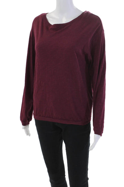 Elliott Lauren Womens Long Balloon Sleeves Pullover Shirt Purple Size Extra Smal