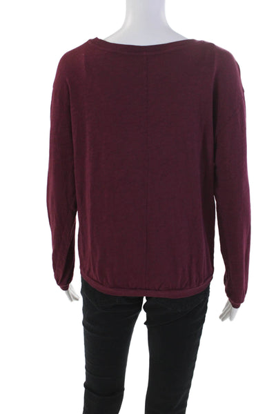Elliott Lauren Womens Long Balloon Sleeves Pullover Shirt Purple Size Extra Smal