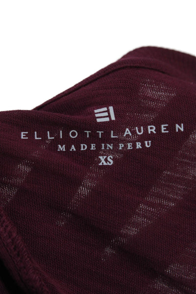 Elliott Lauren Womens Long Balloon Sleeves Pullover Shirt Purple Size Extra Smal