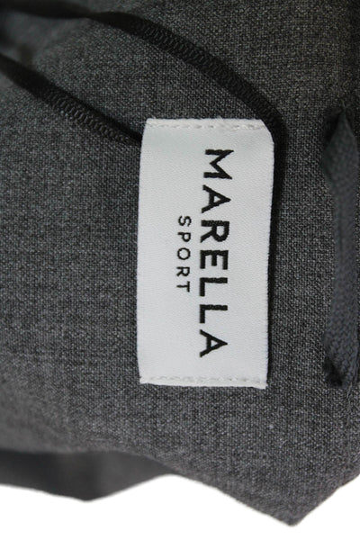 Marella Sport Womens Full Zipper Pleadi Jacket Melange Gray Wool Size 12