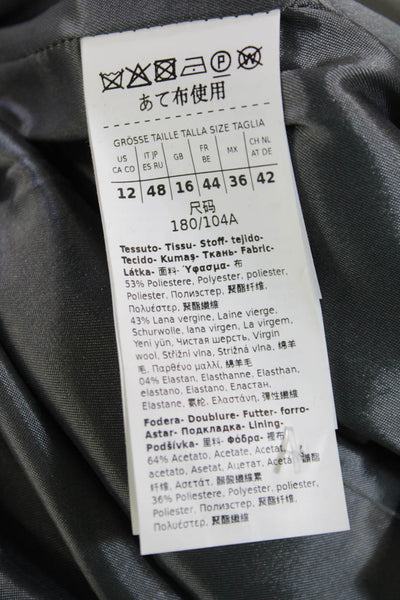 Marella Sport Womens Full Zipper Pleadi Jacket Melange Gray Wool Size 12