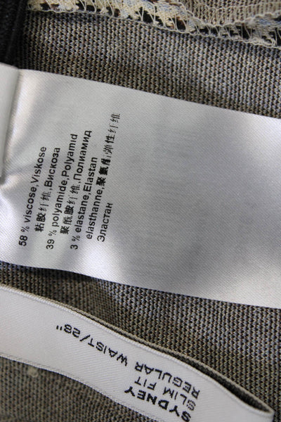 Marccain Womens Elastic Waistband High Rise Houndstooth Pants White Multi Size 1