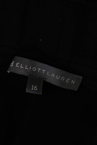 Elliott Lauren Womens Elastic Waistband Pull On Ponte Bootcut Pants Black 16