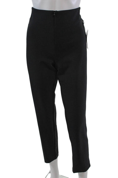 Elliott Lauren Womens Front Zip Mid Rise Scuba Seam Detail Pants Black Size 14