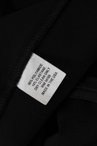 Elliott Lauren Womens Front Zip Mid Rise Scuba Seam Detail Pants Black Size 14