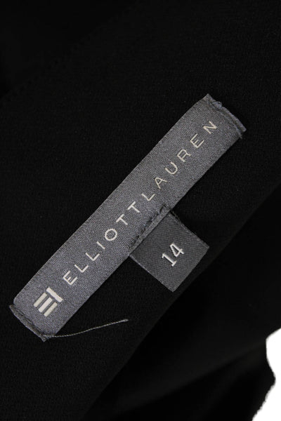 Elliott Lauren Womens Front Zip Mid Rise Scuba Seam Detail Pants Black Size 14