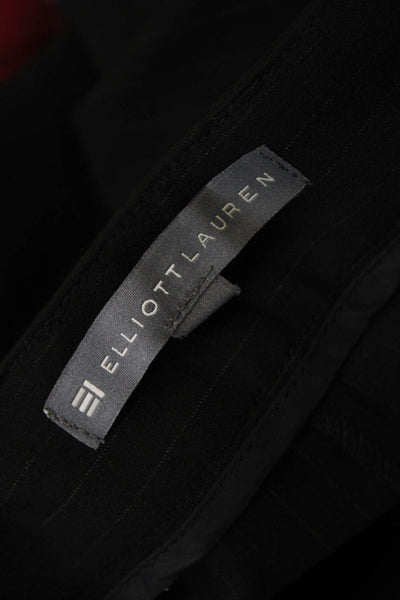 Elliott Lauren Womens High Rise Pinstriped Cargo Trouser Pants Black Size 16
