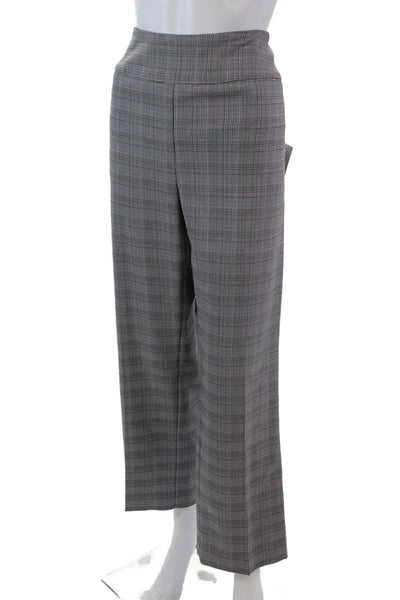 Elliott Lauren Womens Elastic Waistband Pull On Glen Plaid Pants Gray Size 16