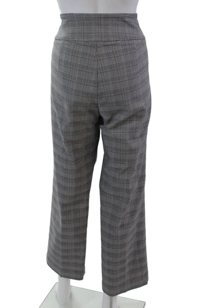 Elliott Lauren Womens Elastic Waistband Pull On Glen Plaid Pants Gray Size 16