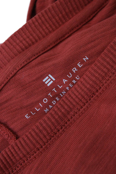 Elliott Lauren Womens Balloon Long Sleeve Scoop Neck Tee Shirt Orange Size Small