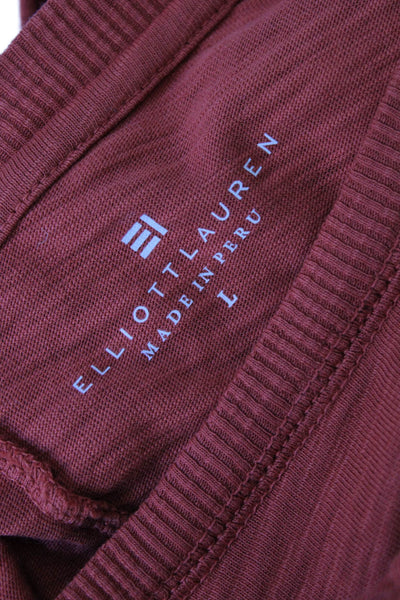 Elliott Lauren Womens Balloon Long Sleeve Scoop Neck Tee Shirt Orange Size Large
