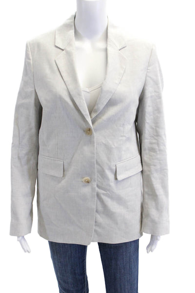 Closed Womens Linen Button Down Blazer Jacket Gray Size Extra Extra Small