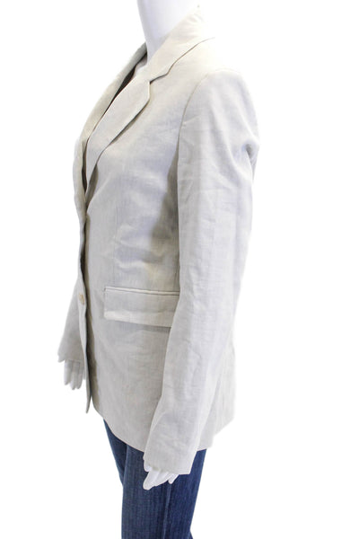 Closed Womens Linen Button Down Blazer Jacket Gray Size Extra Extra Small
