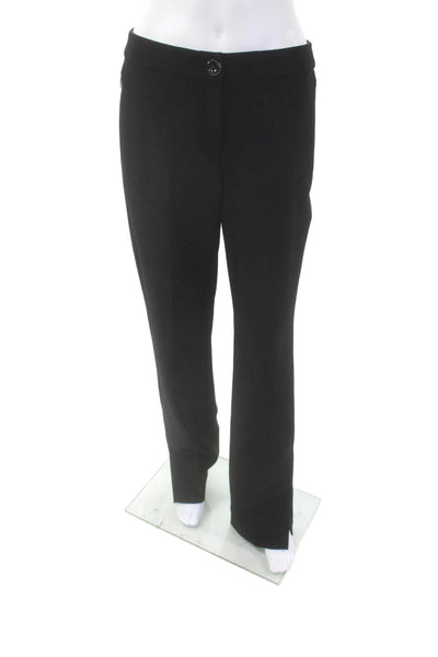 Marccain Womens Fendou Flat Front Straight Leg Zip Pocket Pants Black Size 12