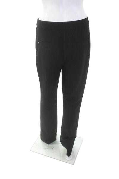 Marccain Womens Fendou Flat Front Straight Leg Zip Pocket Pants Black Size 12
