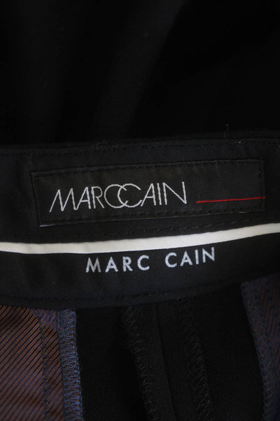 Marccain Womens Fendou Flat Front Straight Leg Zip Pocket Pants Black Size 12