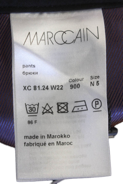 Marccain Womens Fendou Flat Front Straight Leg Zip Pocket Pants Black Size 12
