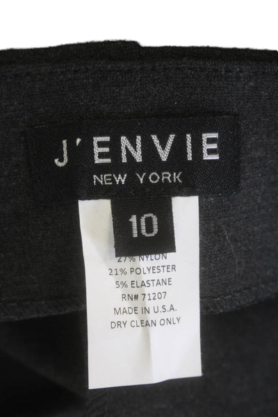 J Envie Womens Straight Leg Zip Front High Rise Pants Gray Size 10