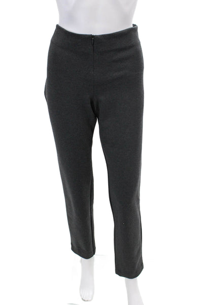 J Envie Womens Front Zip Pleated Straight Leg Trouser Pants Gray Size 6