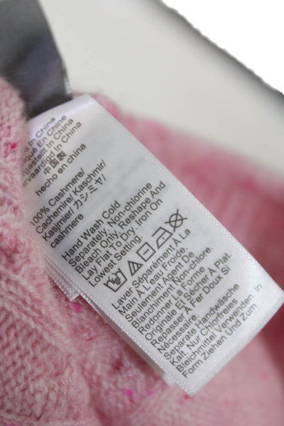 J Crew Womens Cashmere Long Sleeve Turtleneck Cable Knit Sweater Pink Size XS