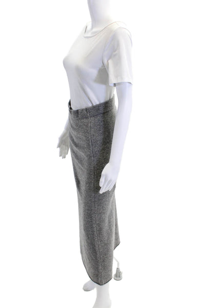 Reformation Womens Elastic Waistband Midi Wool Knit Skirt Gray Size Small