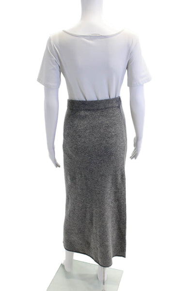 Reformation Womens Elastic Waistband Midi Wool Knit Skirt Gray Size Small