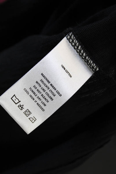 Lilla P Womens Cotton Long Sleeve Crew Neck Basic Tee Top Solid Black Size XS