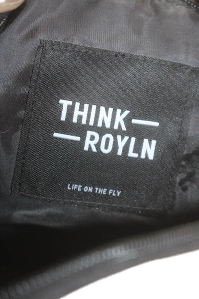 Think Royln Womens Gloss Textured Shiny Zip Colorblock Crossbody Bag Brown OS