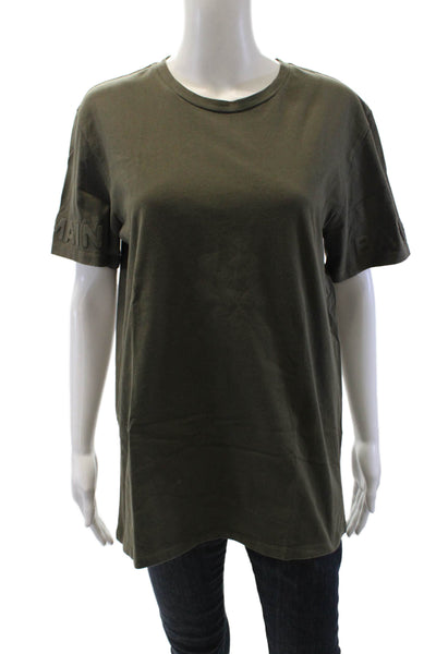 Balmain Unisex Adults Cotton Short Sleeve Pullover T-Shirt Top Olive Size L