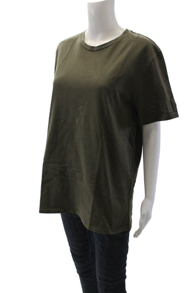 Balmain Unisex Adults Cotton Short Sleeve Pullover T-Shirt Top Olive Size L
