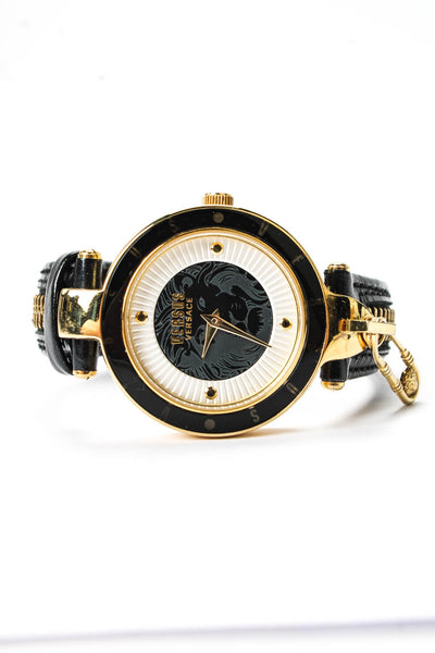 Versus by Versace Womens Gold Tone Key Biscayne Zipper Quartz Watch 37mm