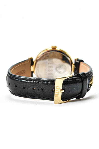Versus by Versace Womens Gold Tone Key Biscayne Zipper Quartz Watch 37mm