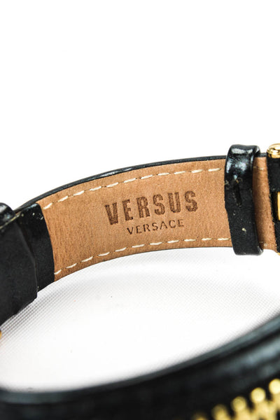 Versus by Versace Womens Gold Tone Key Biscayne Zipper Quartz Watch 37mm