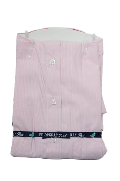 Properly Tied Boys Collar Long Sleeve Button Down Fishing Shirt Pink Size 6Y