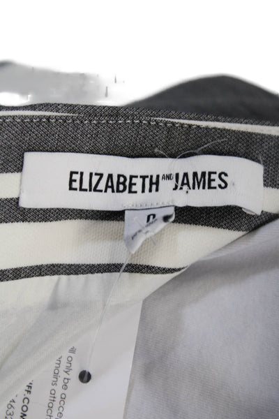 Elizabeth and James Womens Striped Knee Length pencil Skirt White Gray Size 0