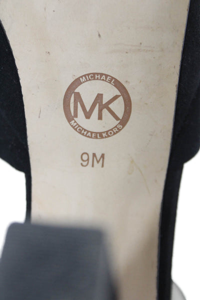 Michael Michael Kors Womens Ankle Strap Platform Ultra High Heels Black Size 9