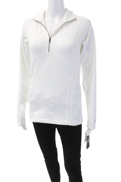 Spyder Womens Half Zip T-Neck Cameo Thermastretch Pullover Jacket White Size 8