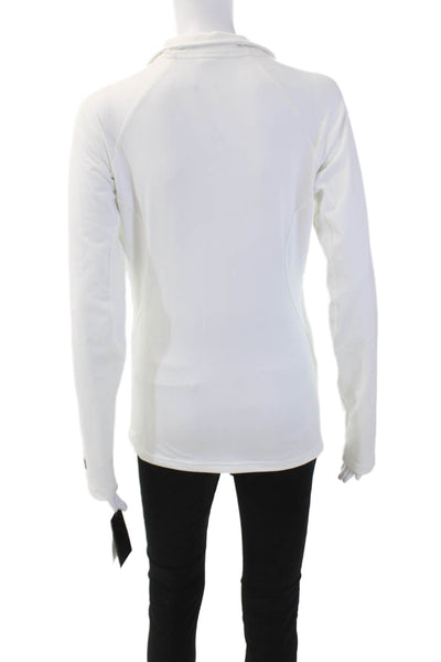 Spyder Womens Half Zip T-Neck Cameo Thermastretch Pullover Jacket White Size 8