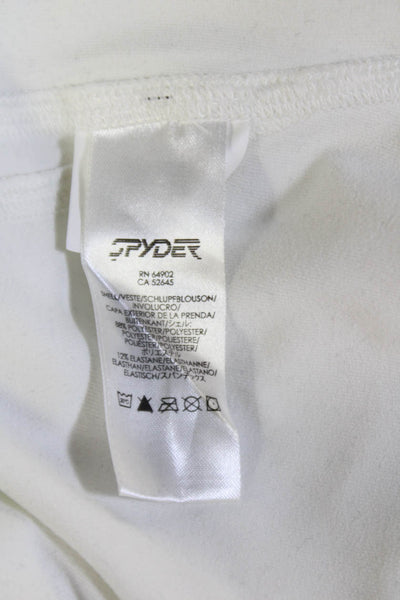 Spyder Womens Half Zip T-Neck Cameo Thermastretch Pullover Jacket White Size 8