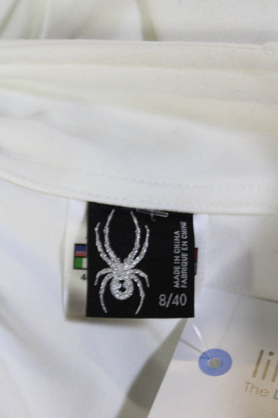 Spyder Womens Half Zip T-Neck Cameo Thermastretch Pullover Jacket White Size 8